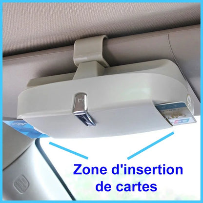 Porte-Lunettes de Voiture Magnétique avec Porte-Cartes et Porte-Billets