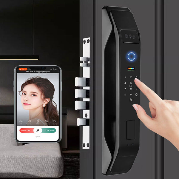 Serrure Connectée Biométrique 6-en-1 avec Face ID et RFID