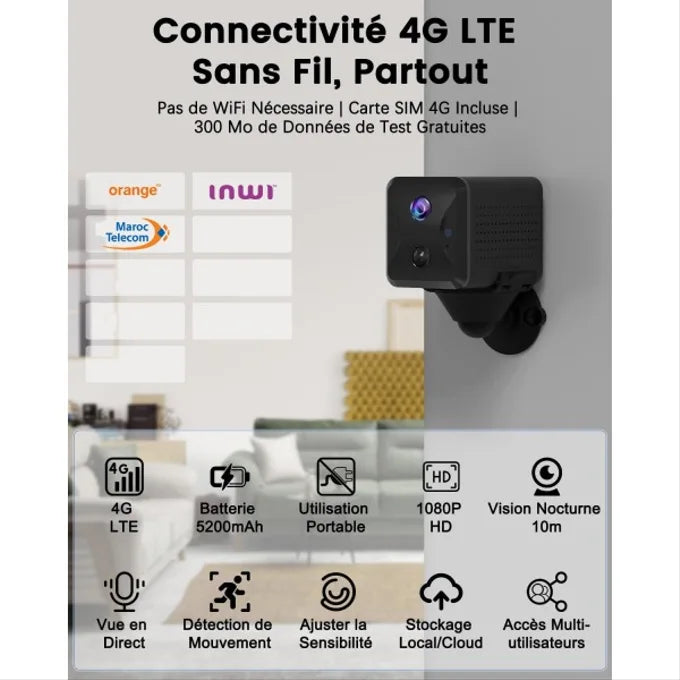 Caméra de Surveillance Solaire 4G LTE – Surveillance Intelligente Sans WiFi