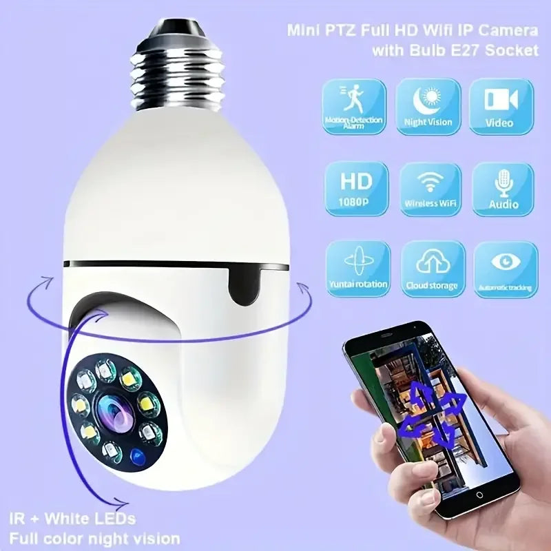 Caméra Ampoule WiFi – Caméra de Surveillance Intelligente 360°