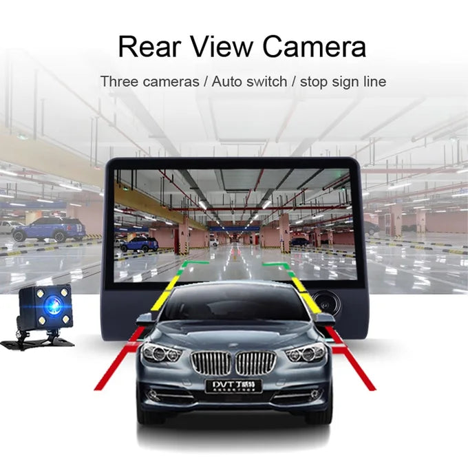 Caméra de Voiture 3 Lentilles Full HD 1080P – Dashcam avec Caméra de Recul