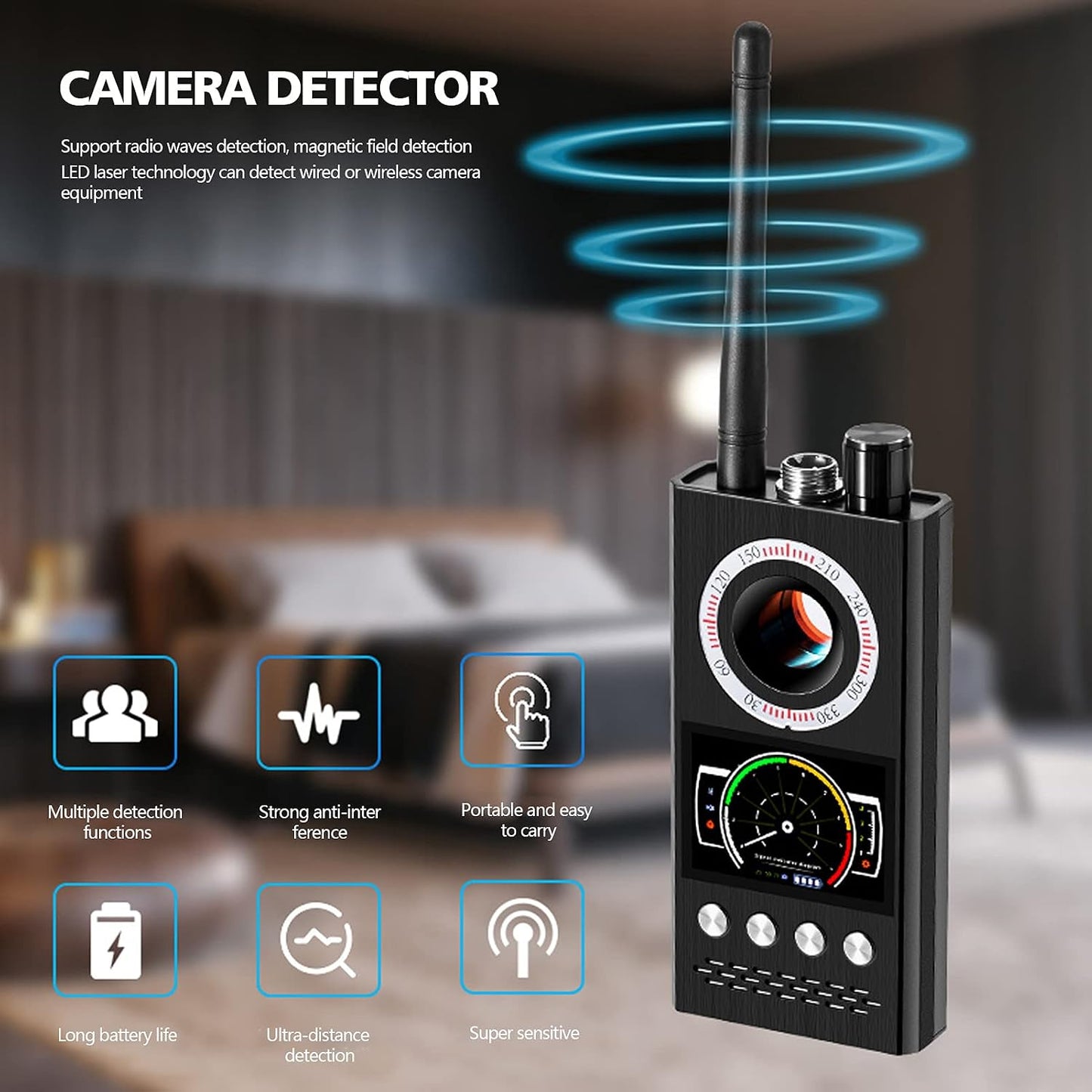 Détecteur Anti-Espion Professionnel – Protection Complète de Votre Vie Privée