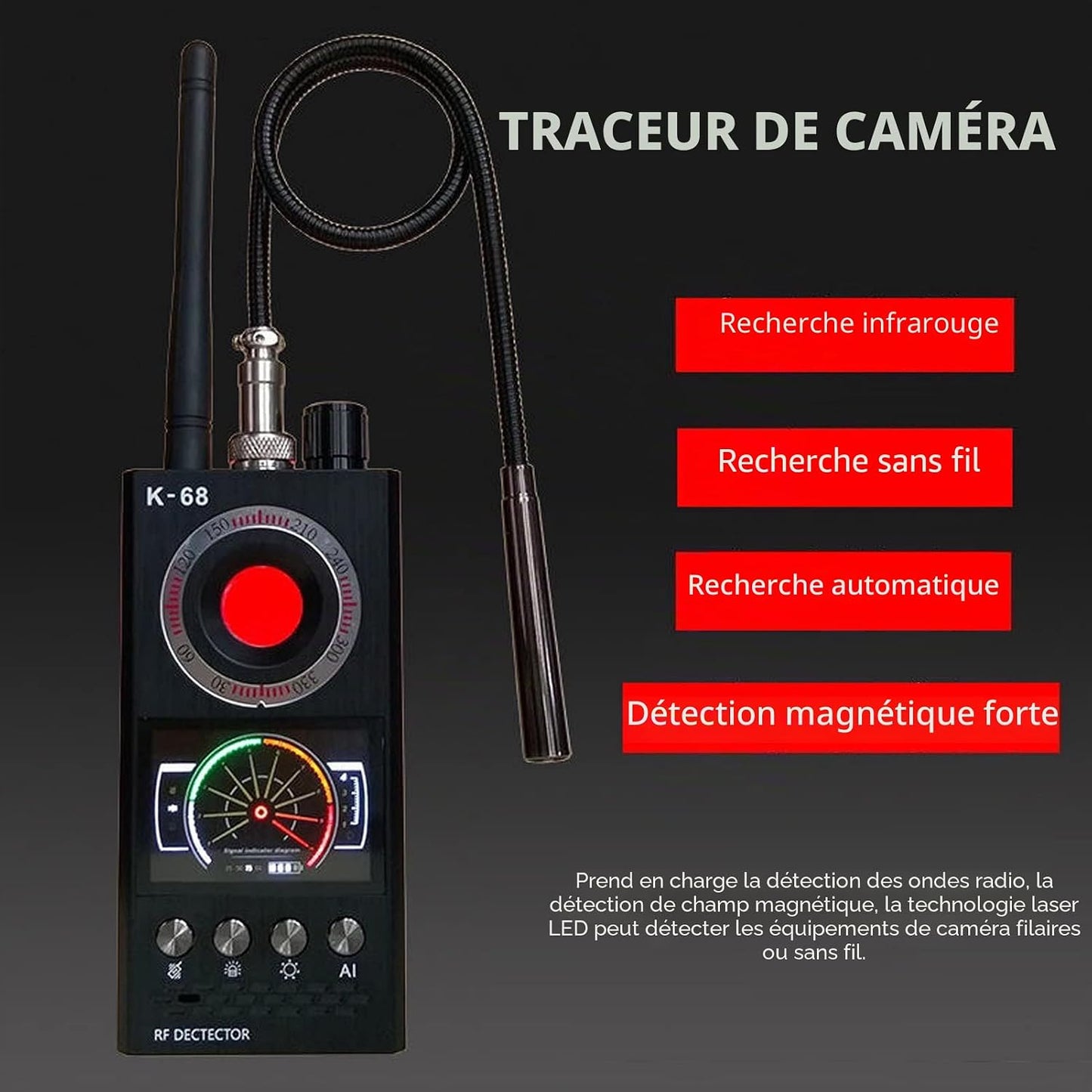 Détecteur Anti-Espion Professionnel – Protection Complète de Votre Vie Privée
