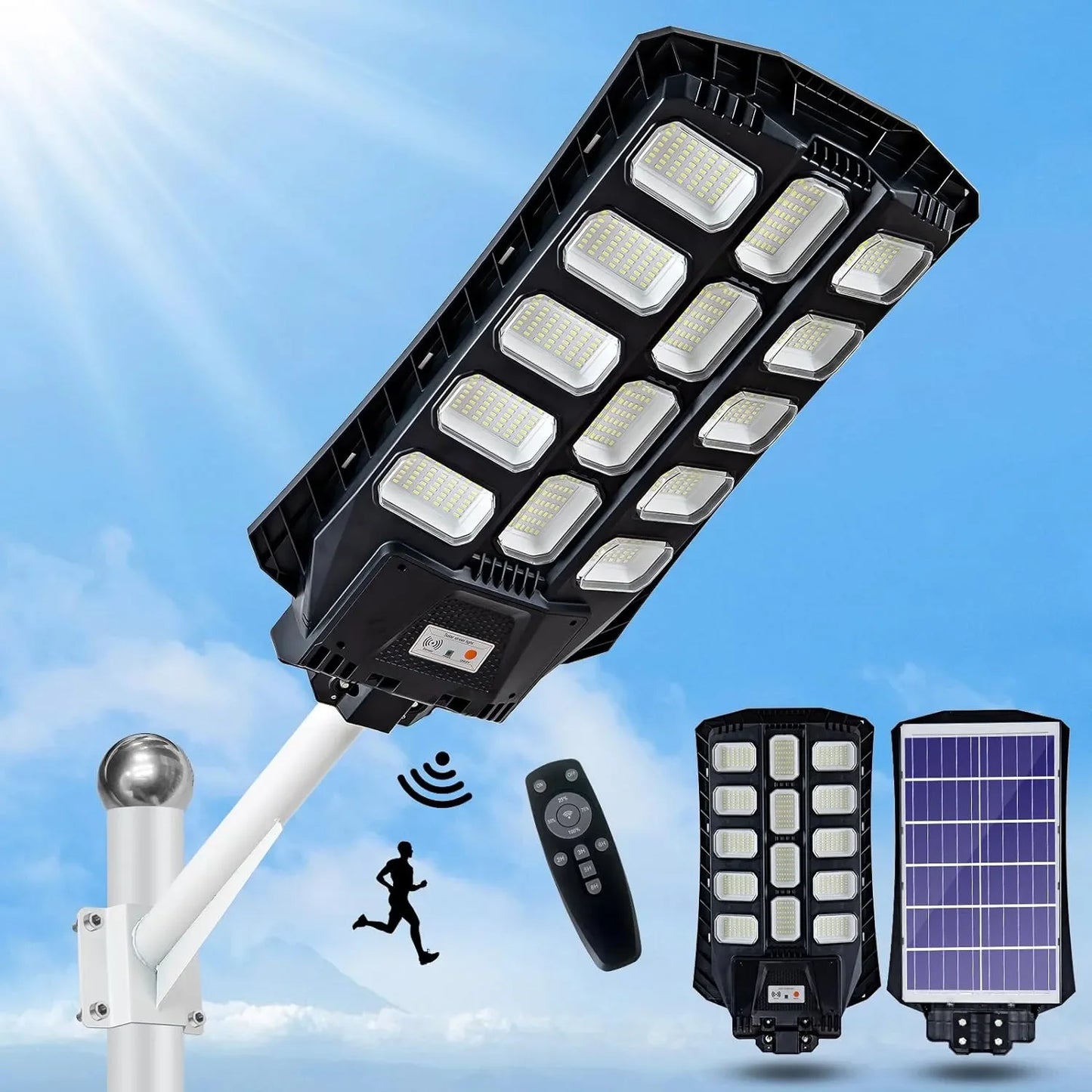 Projecteur Solaire 1200W Sans Fil – Éclairage Extérieur Puissant et Autonome
