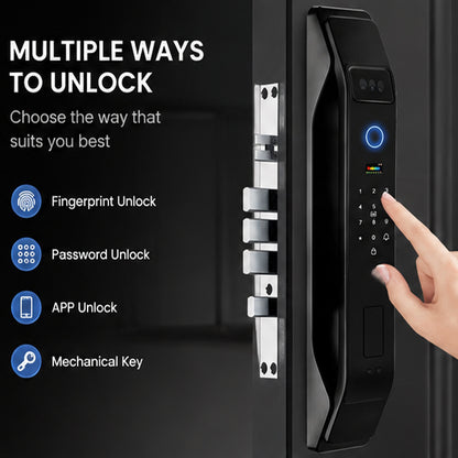 Serrure Connectée Biométrique 6-en-1 avec Face ID et RFID
