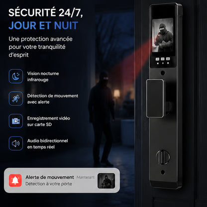 Serrure Connectée Biométrique 6-en-1 avec Face ID et RFID