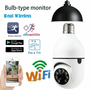 Caméra de sécurité à ampoule, détection de mouvement WiFi intérieure et extérieure